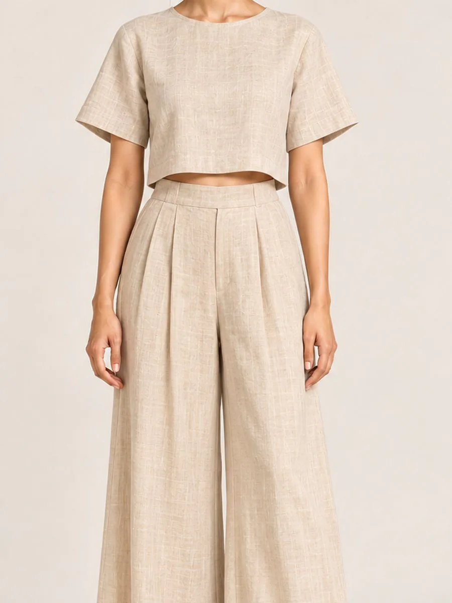 Kiara Linen Co-ord Set, flat