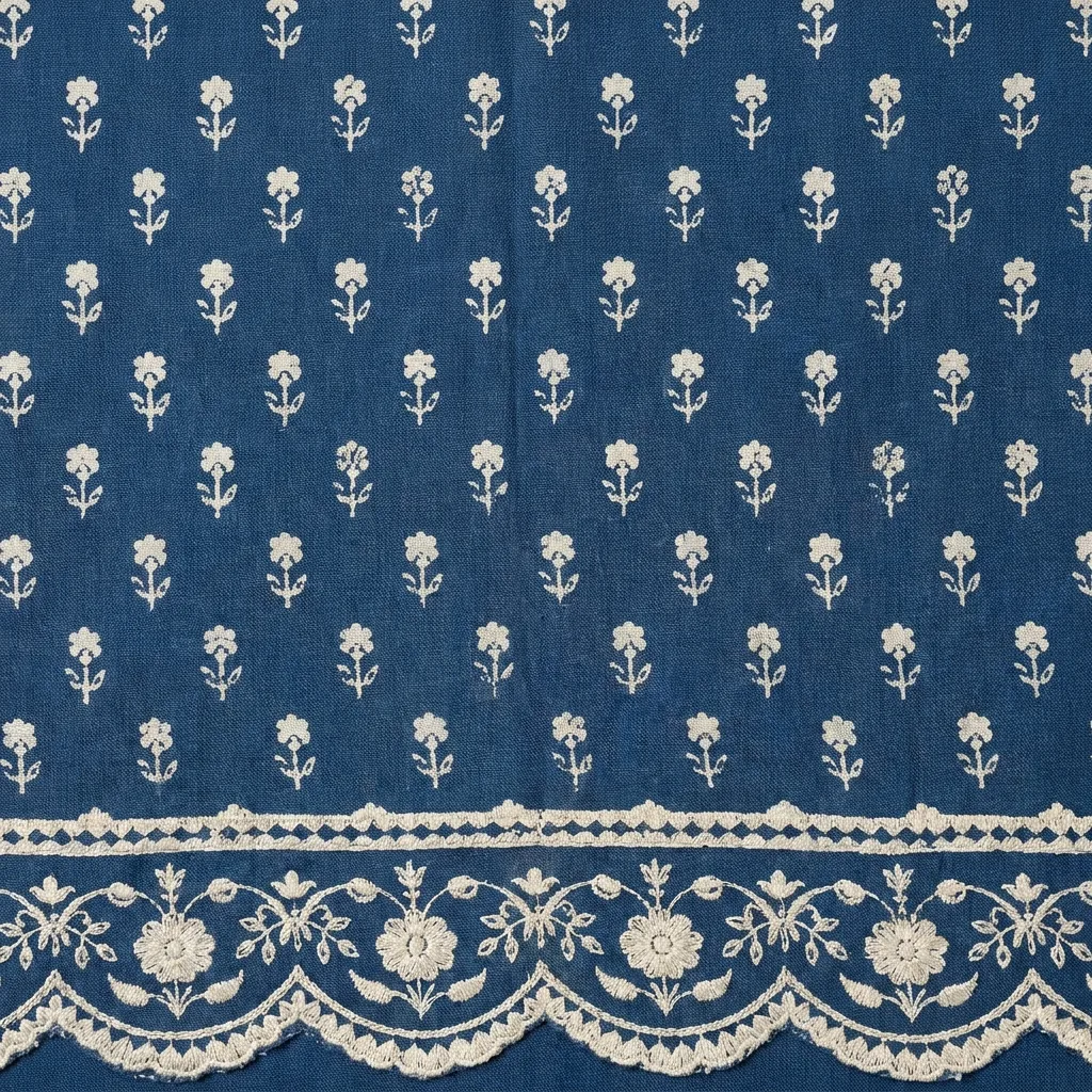 Rania Indigo Dabu Kurta Set, fabric